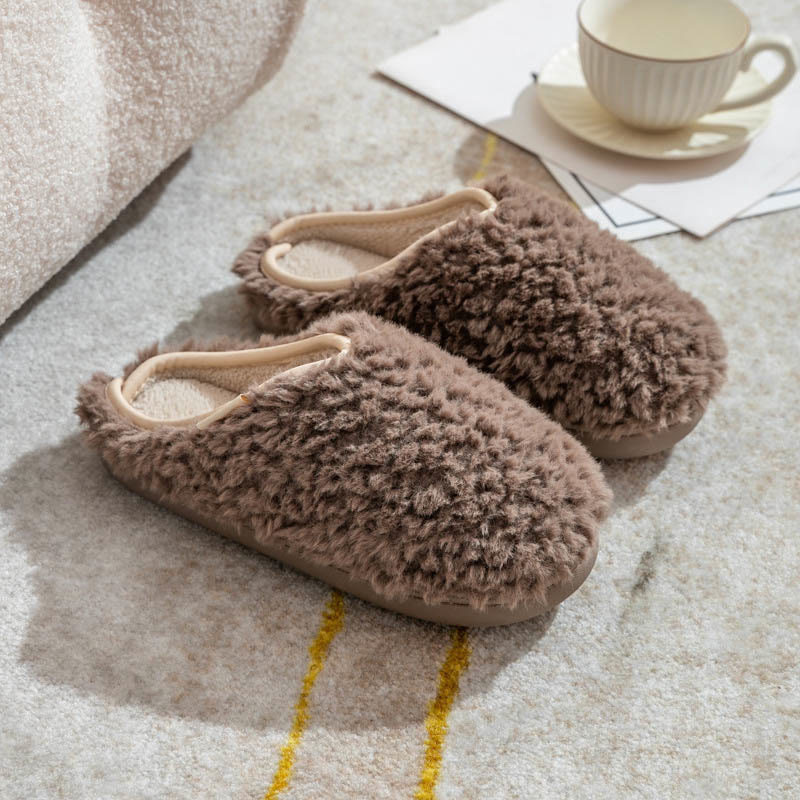 Plus Size Plush Soft Slippers - Coffee - EU44-45(US10-11) - image 9