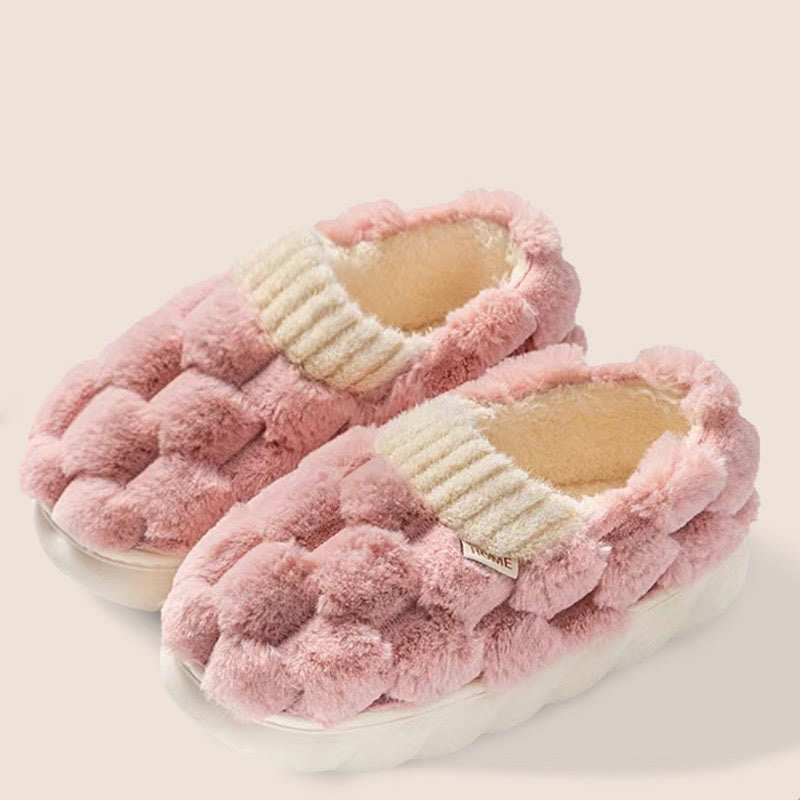 Plus Size Plush Square Slippers - Pink - EU43-44(US9-10) - image 11