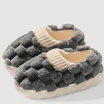 Plus Size Plush Square Slippers - Grey - EU43-44(US9-10) - image 12