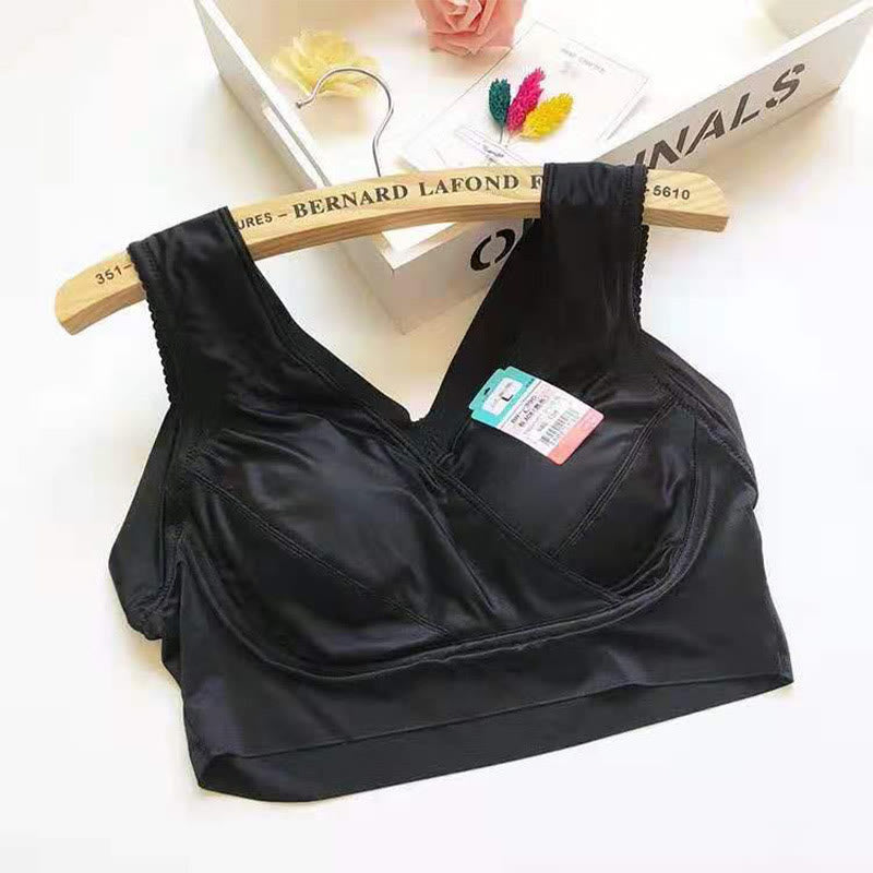 Thin Comfortable Wireless Bra - Black - 8XL - image 3