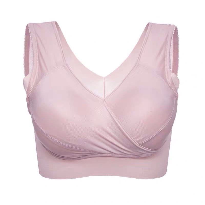 Thin Comfortable Wireless Bra - Pink - 8XL - image 1