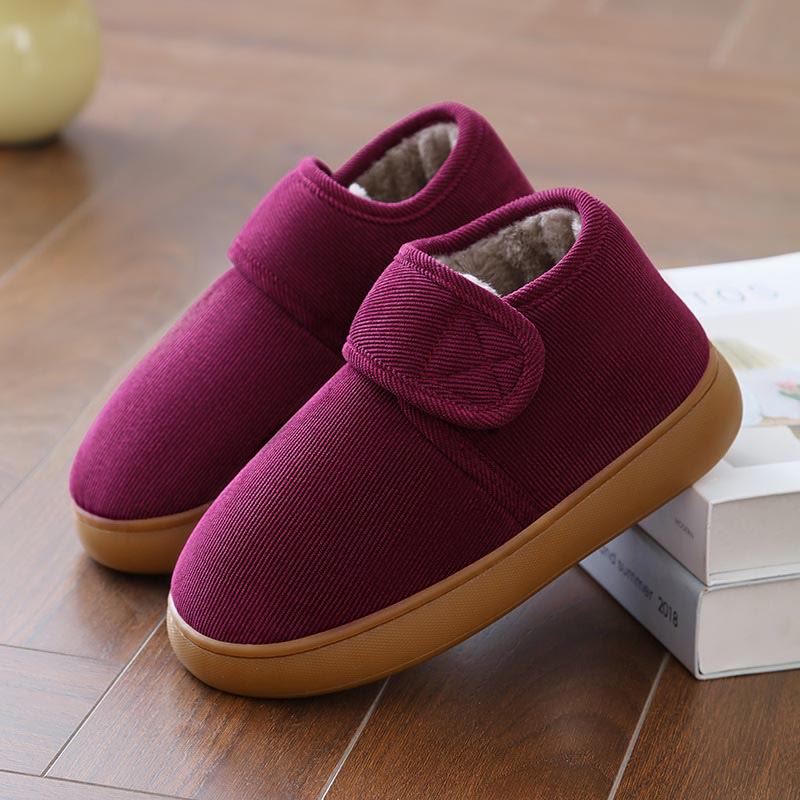 Plus Size Warm Diabetic Slippers - Wine - EU44(US10) - image 0