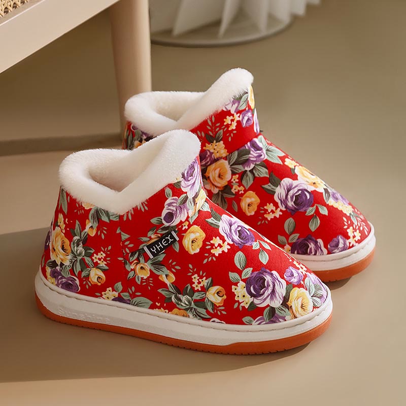 Plus Size Elegant flowers Slippers - Red - EU43-44(US9-10) - image 9