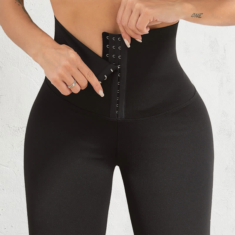 High Waist Sports Tummy Control Leggings - Black - 2XL - image 9
