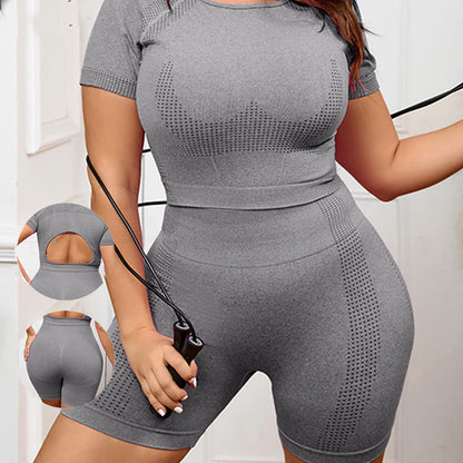 Quick Dry Sports Yoga Suit - Dark Grey - 3XL - image 4