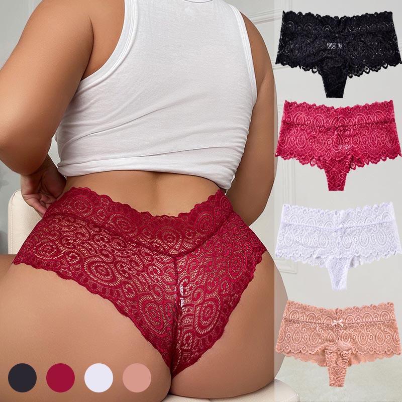 Sexy Lace Cotton Crotch Thong(3 Packs) - image 0