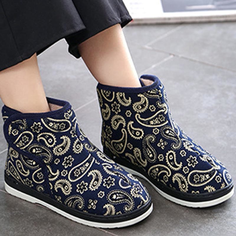 Plus Size Gold Embroidery Slippers - image 1