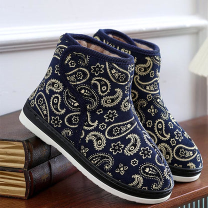 Plus Size Gold Embroidery Slippers - Navy Blue - EU40-41(US7-7.5) - image 11