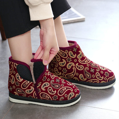 Plus Size Gold Embroidery Slippers - image 3
