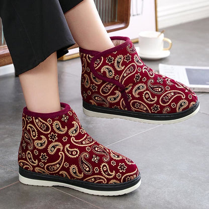 Plus Size Gold Embroidery Slippers - image 3