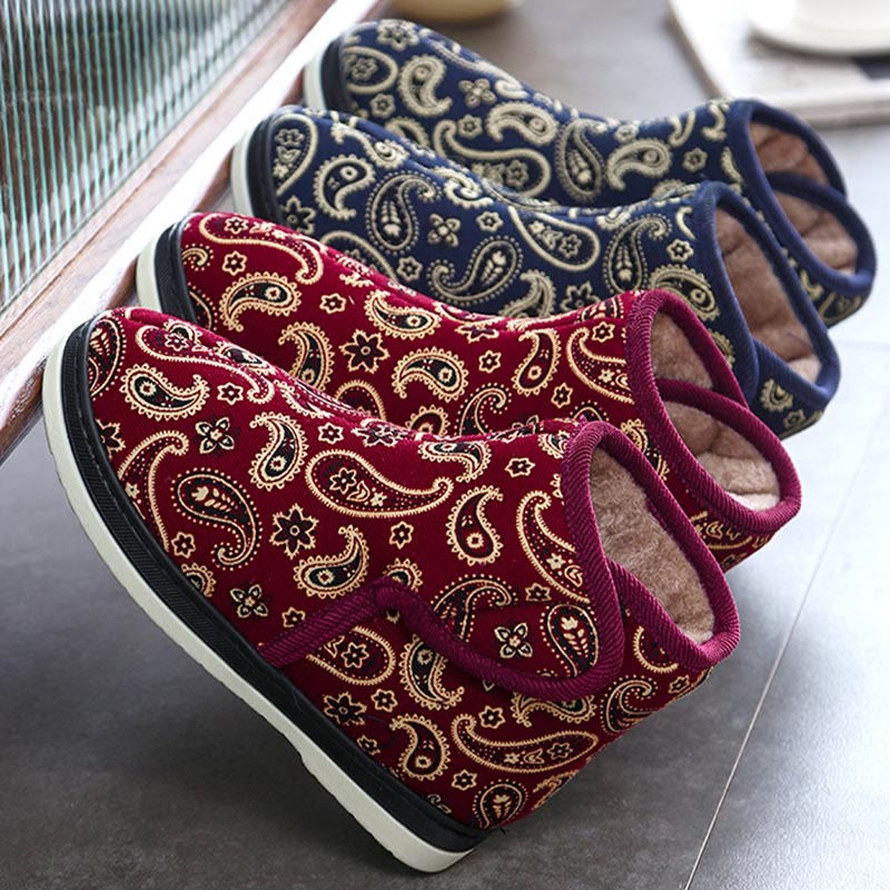 Plus Size Gold Embroidery Slippers - image 9