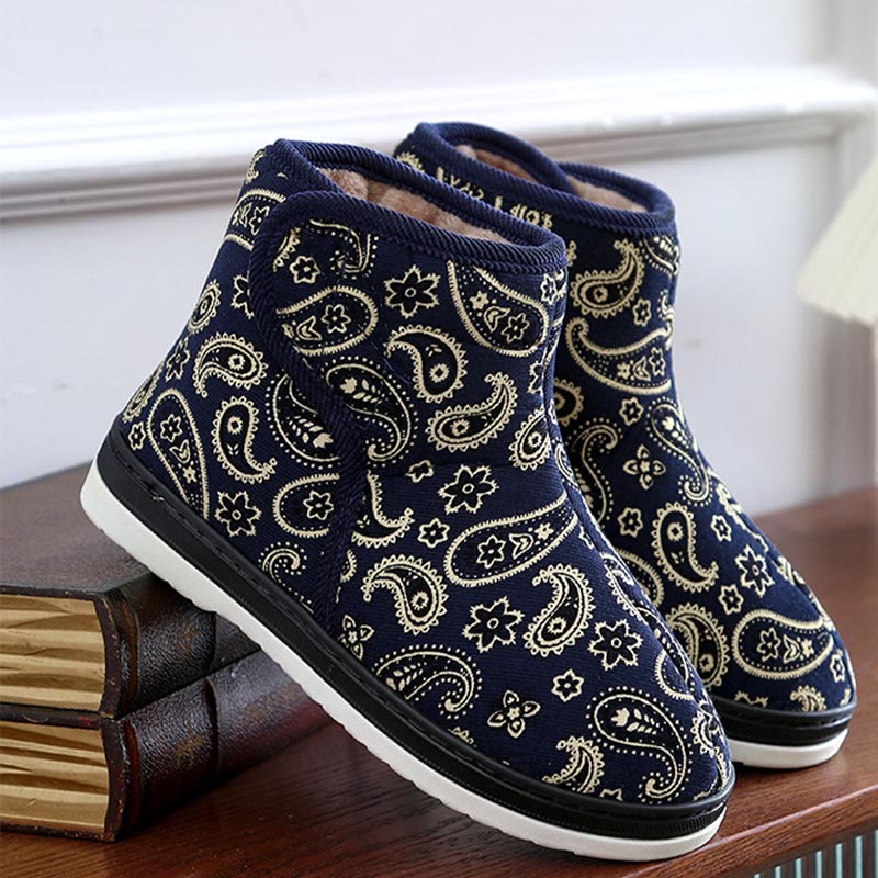 Plus Size Gold Embroidery Slippers - Navy Blue - EU40-41(US7-7.5) - image 12