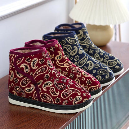 Plus Size Gold Embroidery Slippers - image 11