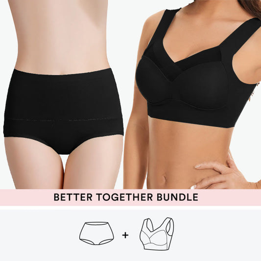 Bundle Plus Size Wireless Bras +High Waist Panty