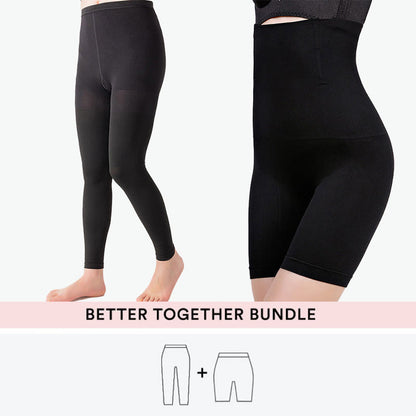 Bundle Plus Size Shapewear + Compression Tights - Black - 7XL - 4XL - image 2