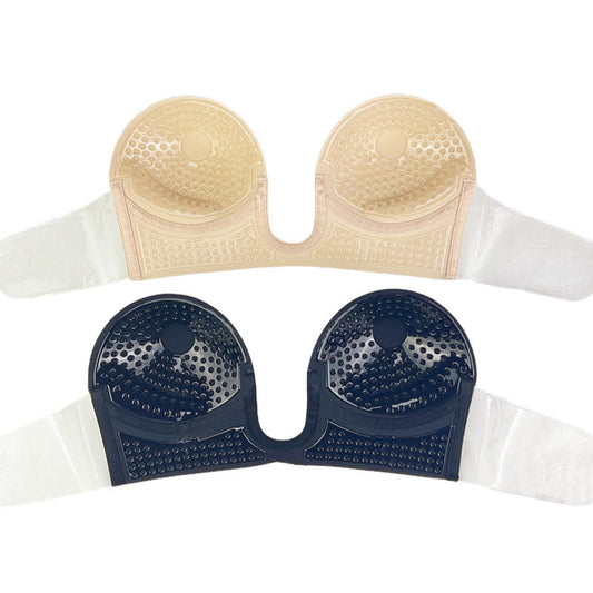 Plus Size Deep U Push Up Sexy Sticky Bra - image 0