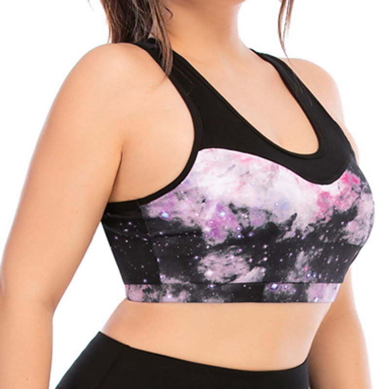 Starry Sky Pattern Yoga Sports Bra