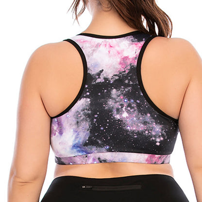 Starry Sky Pattern Yoga Sports Bra