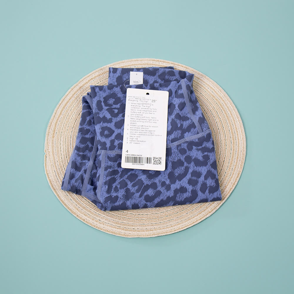 High Waist Fitness Yoga Leopard Legging - Blue - 3XL - image 12