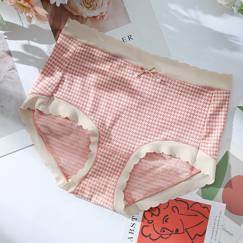 Plus Size High Waist Seamless Plaid Panty(3 Packs)