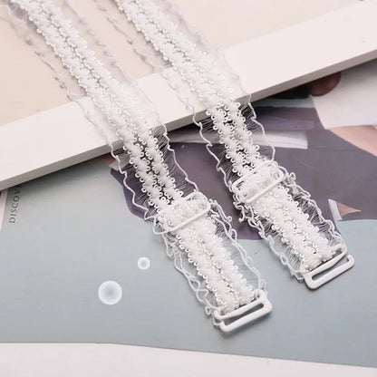 Sexy Adjustable Lace  Bra Strap(6 Pairs) - White - image 4