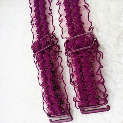 Sexy Adjustable Lace  Bra Strap(6 Pairs) - Red - image 5