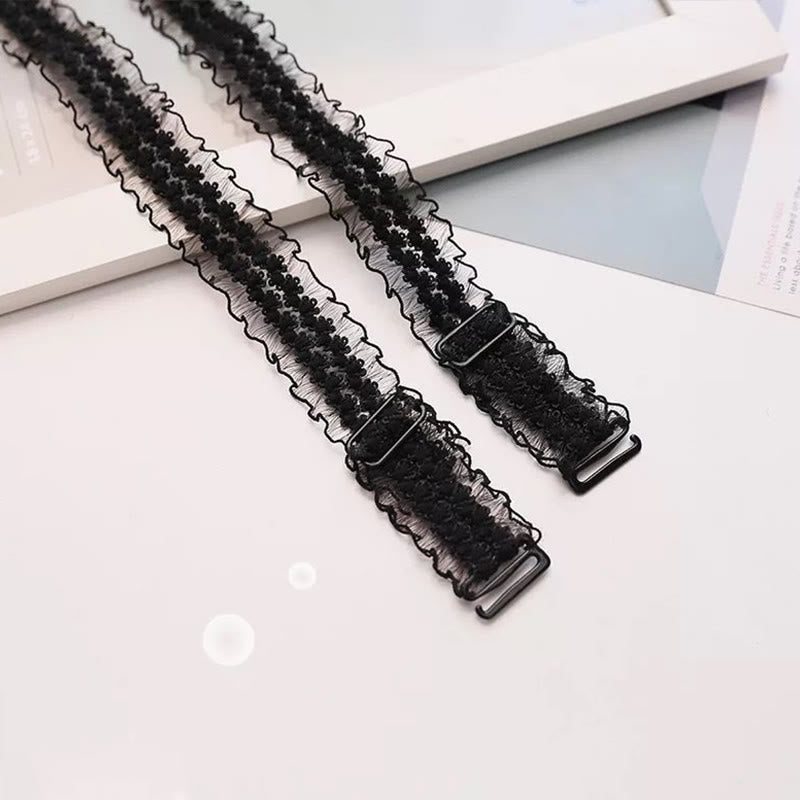 Sexy Adjustable Lace  Bra Strap(6 Pairs) - Black - image 8