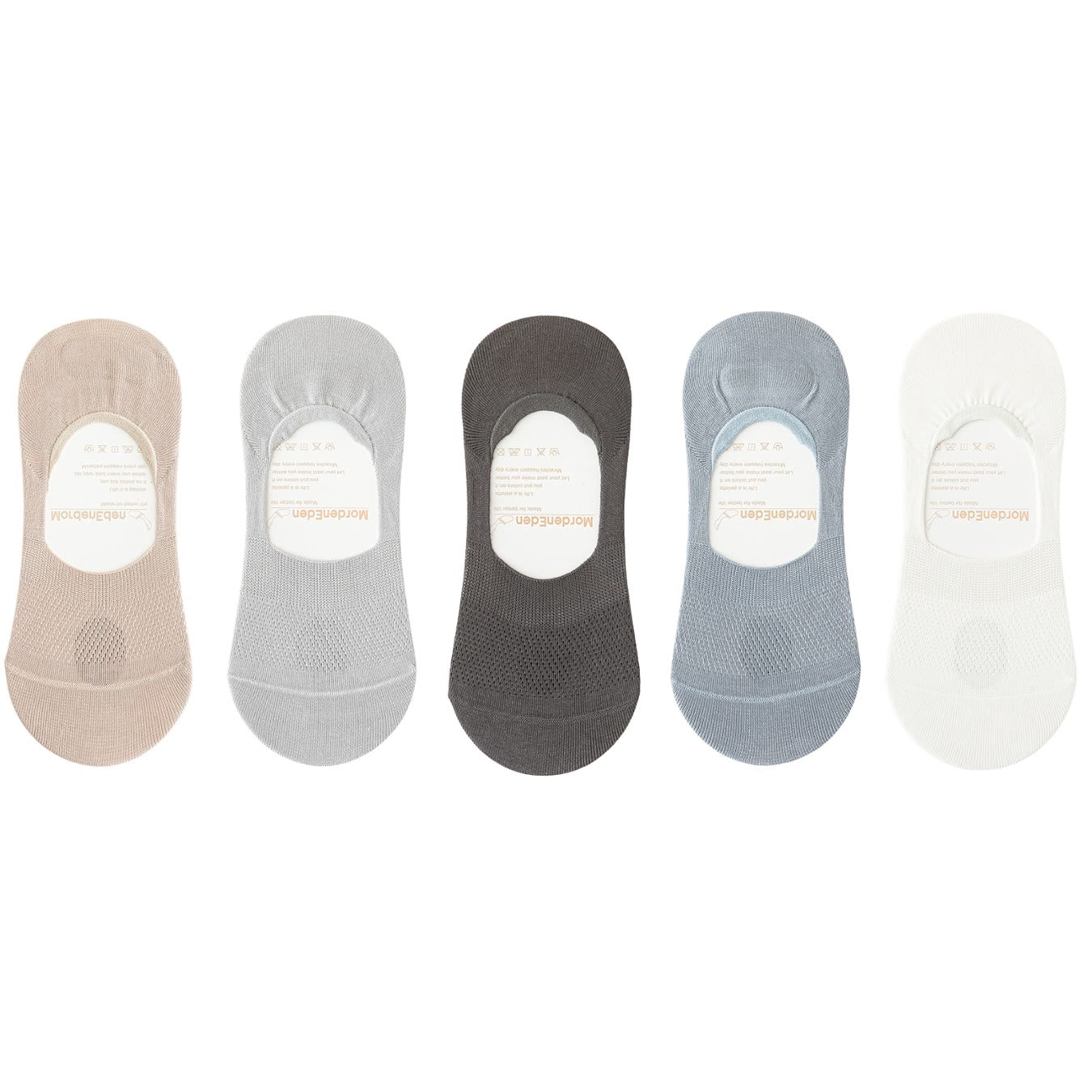 Plus Size Mesh Breathable No Show Socks(5 Pairs) - Khaki+Light Gray+Dark Grey+Sky Blue+White - EU39-46(US5-12) - image 25