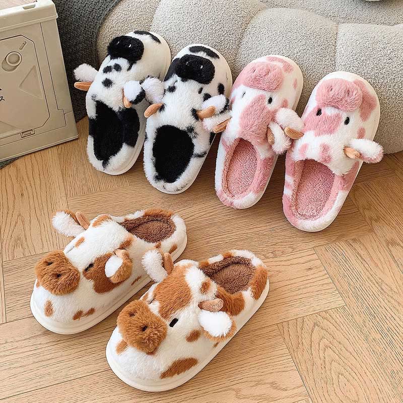 Plus Size Plush Cow Slippers - image 5