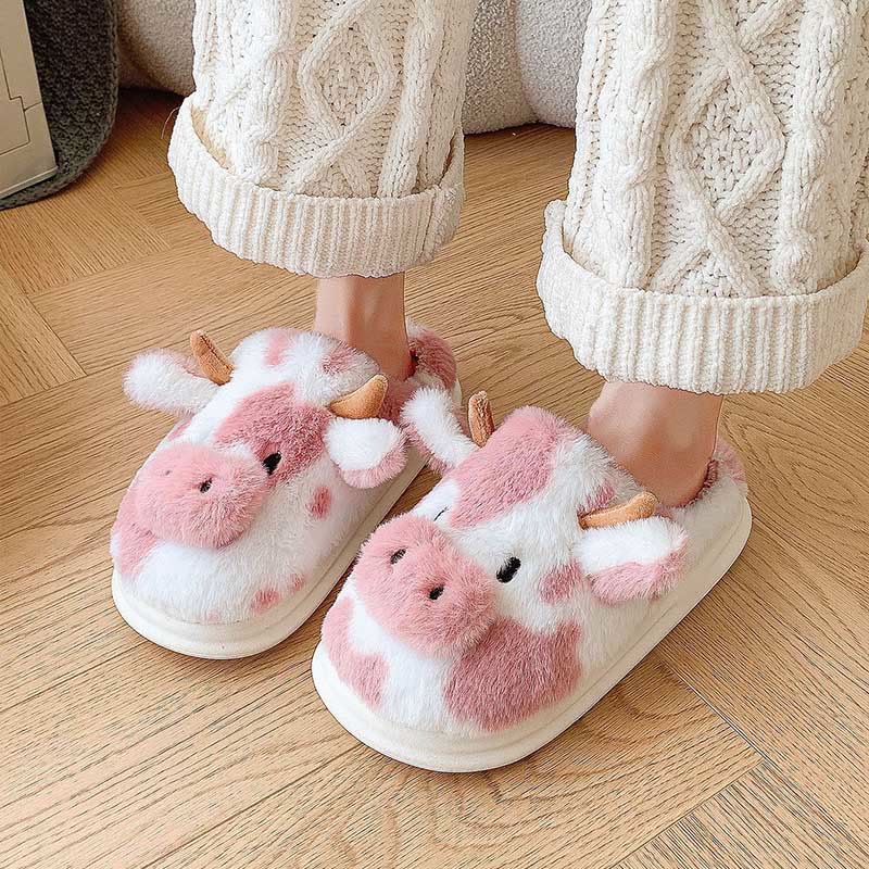 Plus Size Plush Cow Slippers - image 4