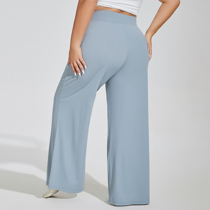 Plus Size High Waist Yoga Wide Leg Fitness Pants - image 1