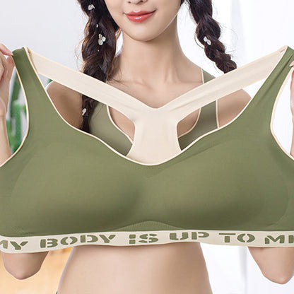 Plus Size Seamless Fitness Push-up Sports Wireless Bra