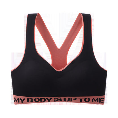 Plus Size Seamless Fitness Push-up Sports Wireless Bra - Black - 6XL - image 3