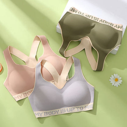 Plus Size Seamless Fitness Push-up Sports Wireless Bra - image 1