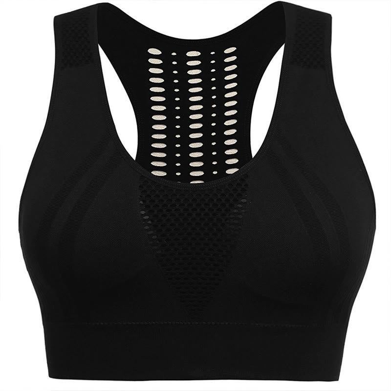 Plus Size Hollow Back See-through Sports Wireless Bra - image 3