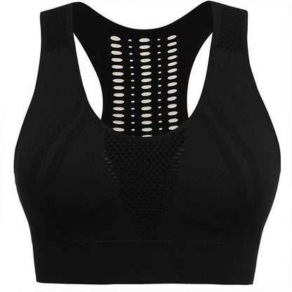 Plus Size Hollow Back See-through Sports Wireless Bra - image 3