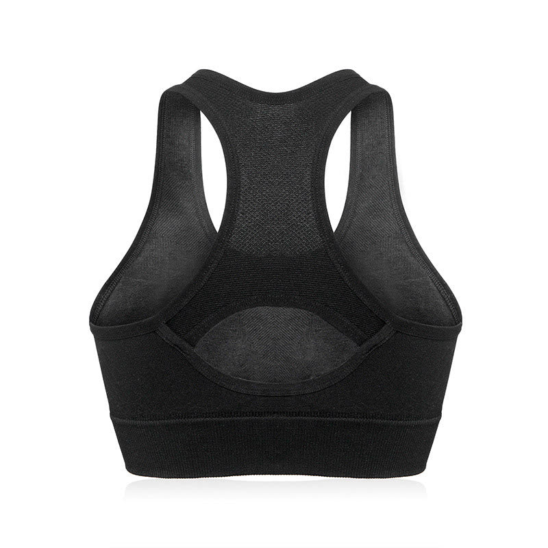 Plus Size Breathable Fitness Yoga Outer Wear Wireless Bra - Black - 3XL - image 1