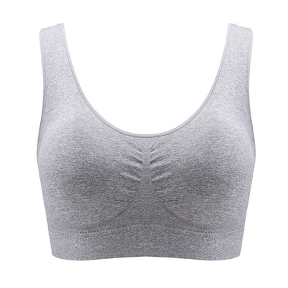 Plus Size Breathable Sports Wireless Bra  - Light Gray - 5XL - image 6