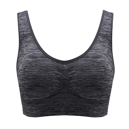 Plus Size Breathable Sports Wireless Bra  - Dark Grey - 5XL - image 7