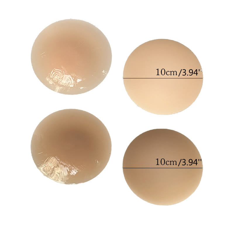 Thin Solid Silicone Nipple Cover(2 Pairs) - 3.94''-Champagne+Light Brown - image 13