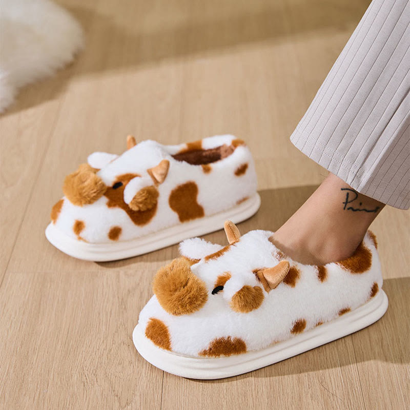 Plus Size Cartoon Cow Slippers - image 2