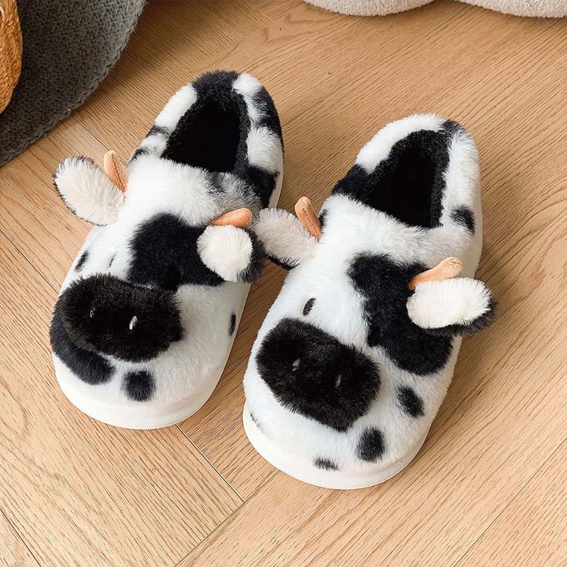 Plus Size Cartoon Cow Slippers - Black - EU43-44(US9-10) - image 7