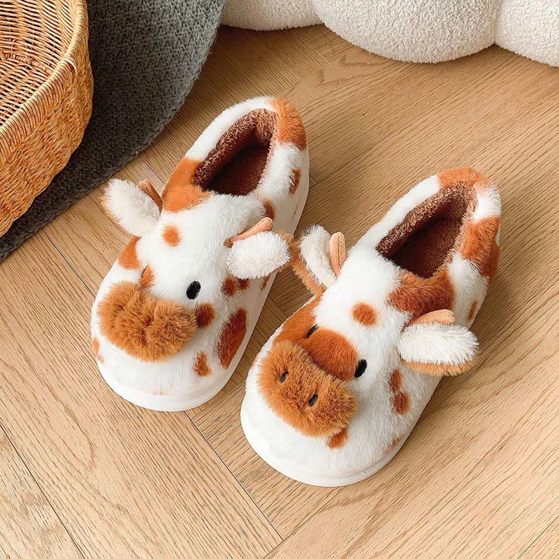 Plus Size Cartoon Cow Slippers - Brown - EU43-44(US9-10) - image 9