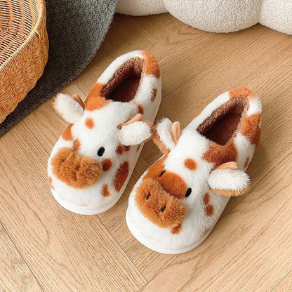 Plus Size Cartoon Cow Slippers - Brown - EU43-44(US9-10) - image 9