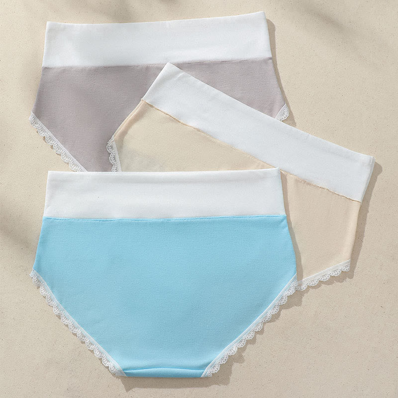 Mid-rise High Elastic Comfortable Lace Panty(3 Packs)