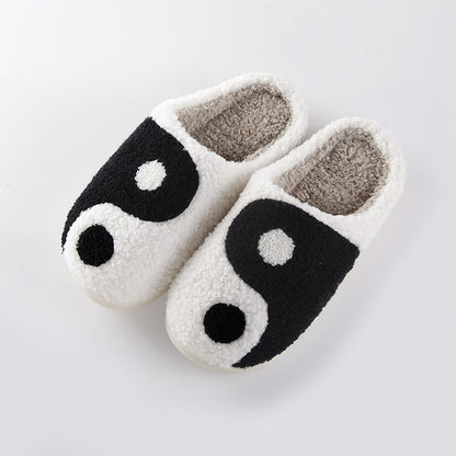 Plus Size Tai Chi Diagram Slippers - White - EU43-44(US9-10) - image 6