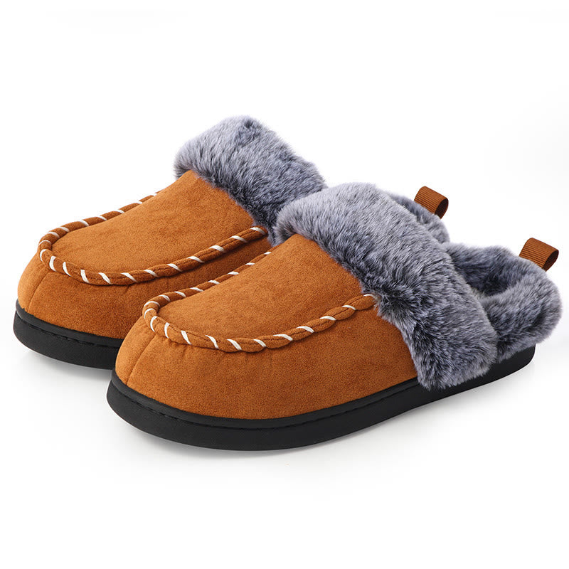 Plus Size Warm Lined Soft Floor Slippers - Brown - EU46-47(US12-12.5) - image 8