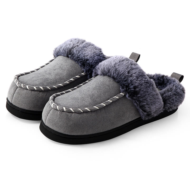 Plus Size Warm Lined Soft Floor Slippers - Grey - EU46-47(US12-12.5) - image 9