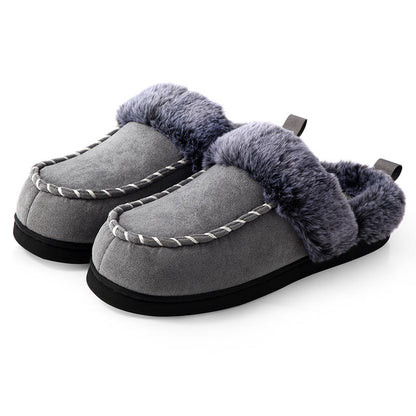 Plus Size Warm Lined Soft Floor Slippers - Grey - EU46-47(US12-12.5) - image 9