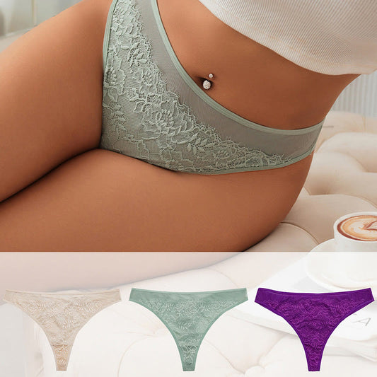 Plus Size Sexy Back Waist Strap Panty(3 Packs)